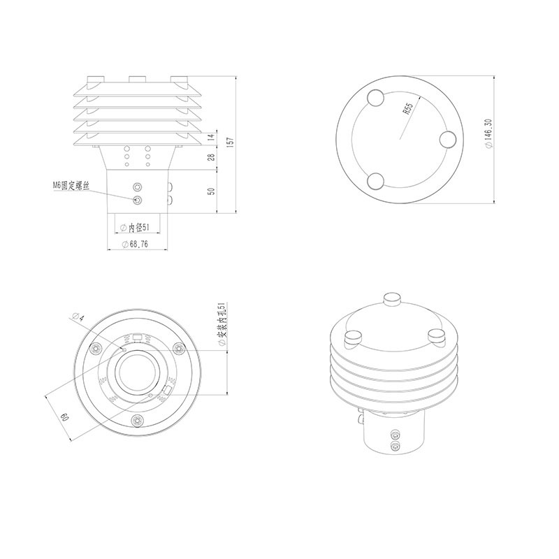 氨气传感器产品尺寸图