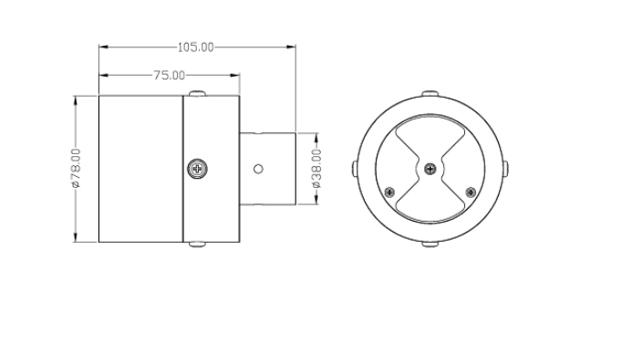 Electric field monitor size diagram