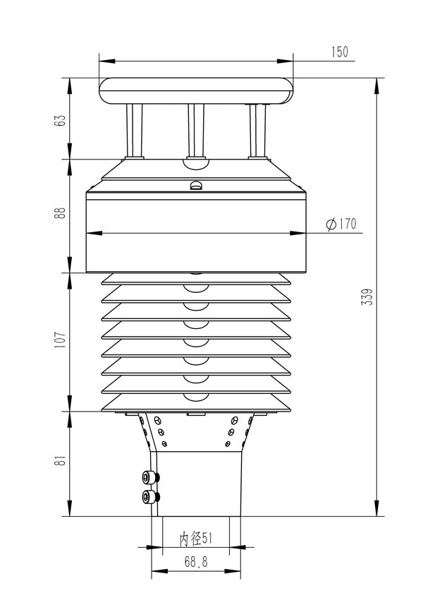 sensors for climatic parameters Product Dimensions Drawing