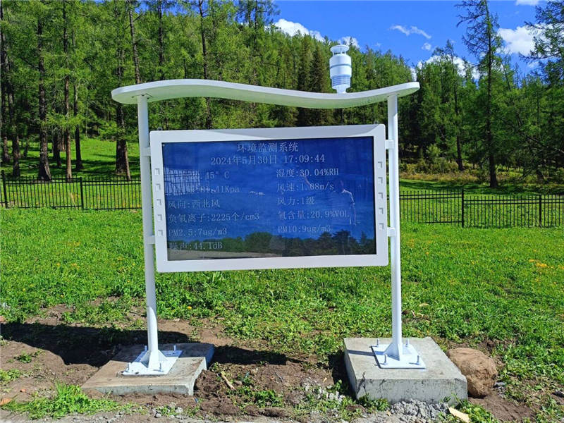 Imagen real de la estación de monitoreo de iones negativos de oxígeno integrada a todo color