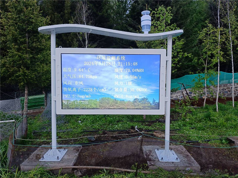 Imagen real de la estación de monitoreo de iones negativos de oxígeno integrada a todo color