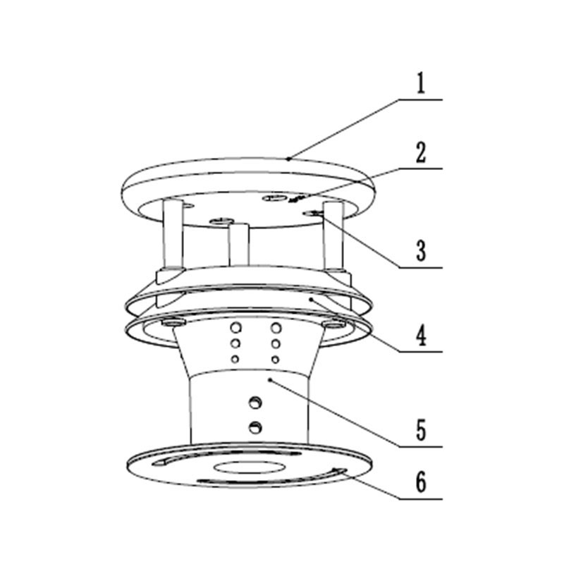 sensor de velocidad y dirección del viento Diagrama de estructura del producto